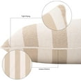 thumbnail image 4 of 2 Pack Outdoor Throw Pillows 21x15 Inch Decorative Pillow Cushions with Insert for Patio Garden Porch, Khaki Stripe, 4 of 14