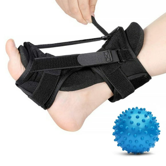 Yous Auto Plantar Fasciitis Night Splint Unisex Adjustable Foot Drop Orthotic Brace for Plantar Fasciitis & Achilles Tendonitis Relief Breathable Night Splint w/Massage Ball for Easing Pains