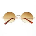 thumbnail image 2 of grinderPUNCH John Lennon Inspired Glasses Colored Lens Round Sunglasses for Mens and Womens, Gold, 2 of 4