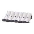thumbnail image 2 of Under Armour Adult Resistor 3.0 No Show Socks, White/Graphite, Large, 6 Pairs, 2 of 5