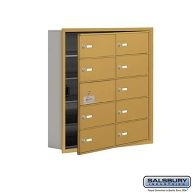 SalsburyIndustries 19155-10GRK Cell Phone Storage Locker With Front Access Panel - 5 Door High Unit, Gold