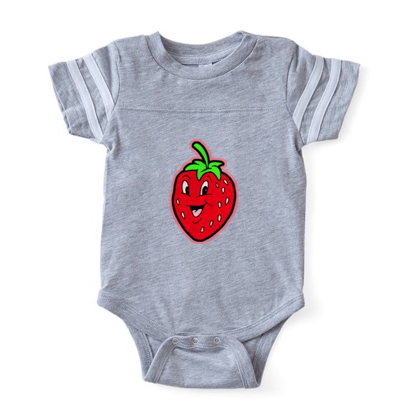 CafePress - Happy Strawberry - Cute Infant Baby Football Bodysuit