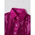 thumbnail image 7 of YONGHS Kids Girls Shiny Sequined Hip-Hop Jazz Choir Shirt Long Sleeve Stage Performance Jacket Dancewear, 7 of 7