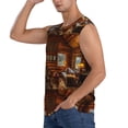 thumbnail image 3 of Fotbe Log Cabin Inside Men's Camiseta sin Mangas Estampada para Hombres, Playera Casual para Gimnasio, Entrenamiento, Playa-Large, 3 of 7