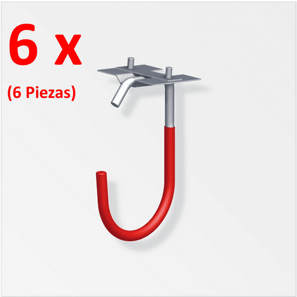 Gancho para Bicicleta alfer Acero galvanizado engomado rojo 6 x 4