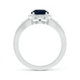 thumbnail image 2 of ANGARA Natural 1.6 Ct Split Shank Sapphire Halo Ring with Cluster Diamonds in 14K White Gold for Women (Size-7mm) | September Birthstone, Anniversary, Jewelry Gift for Women | Natural Sapphire Ring, 2 of 8