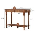 thumbnail image 4 of YOCWO Roman Column Console Table, Fluted Sofa Table with 2 Drawer and Open Shelf for Storage, Mid Century Modern Entryway Table for Living Room Hallway, Walnut, 4 of 6