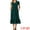 Dark Green, variant on DARING DIVA Short Sleeve V Neck Contrast Trim Flowy Dress S Blue