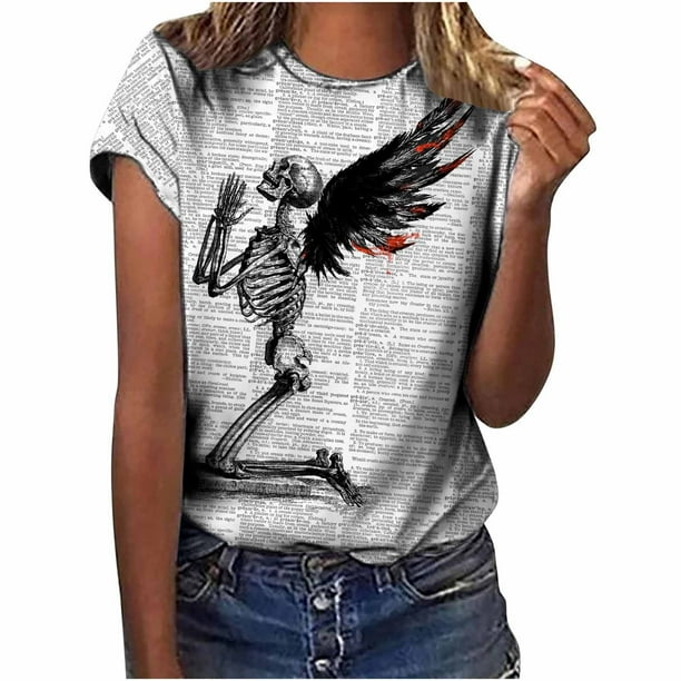Tops de moda para mujer, divertidas camisetas informales holgadas con estampado, blusa, camisa estampada Fridja gope3294
