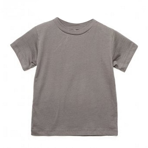 Bella + Canvas - Camiseta de manga corta con cuello redondo para niño (Gris)