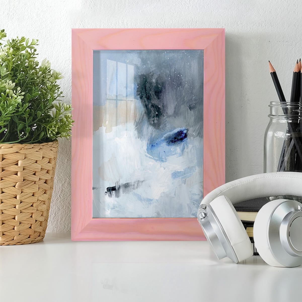 Welle II - Framed Print w/glass - Sunset Pink