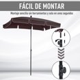 thumbnail image 5 of Sombrilla Rectangular de Jardín 198x130x240 cm Parasol de Aluminio con Función de Inclinación para Terraza Patio Exterior esquí esquí Gafas de esquí, 5 of 5