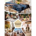 thumbnail image 5 of Beach Reef Table Cloth, Waterproof Tablecloth for Rectangle Tables, Beach Sunset Ocean Waves Natural Scenery Reusable Washable Fabric Table Cover for Restaurant Kitchen Dining Tables 60"x120", 5 of 9