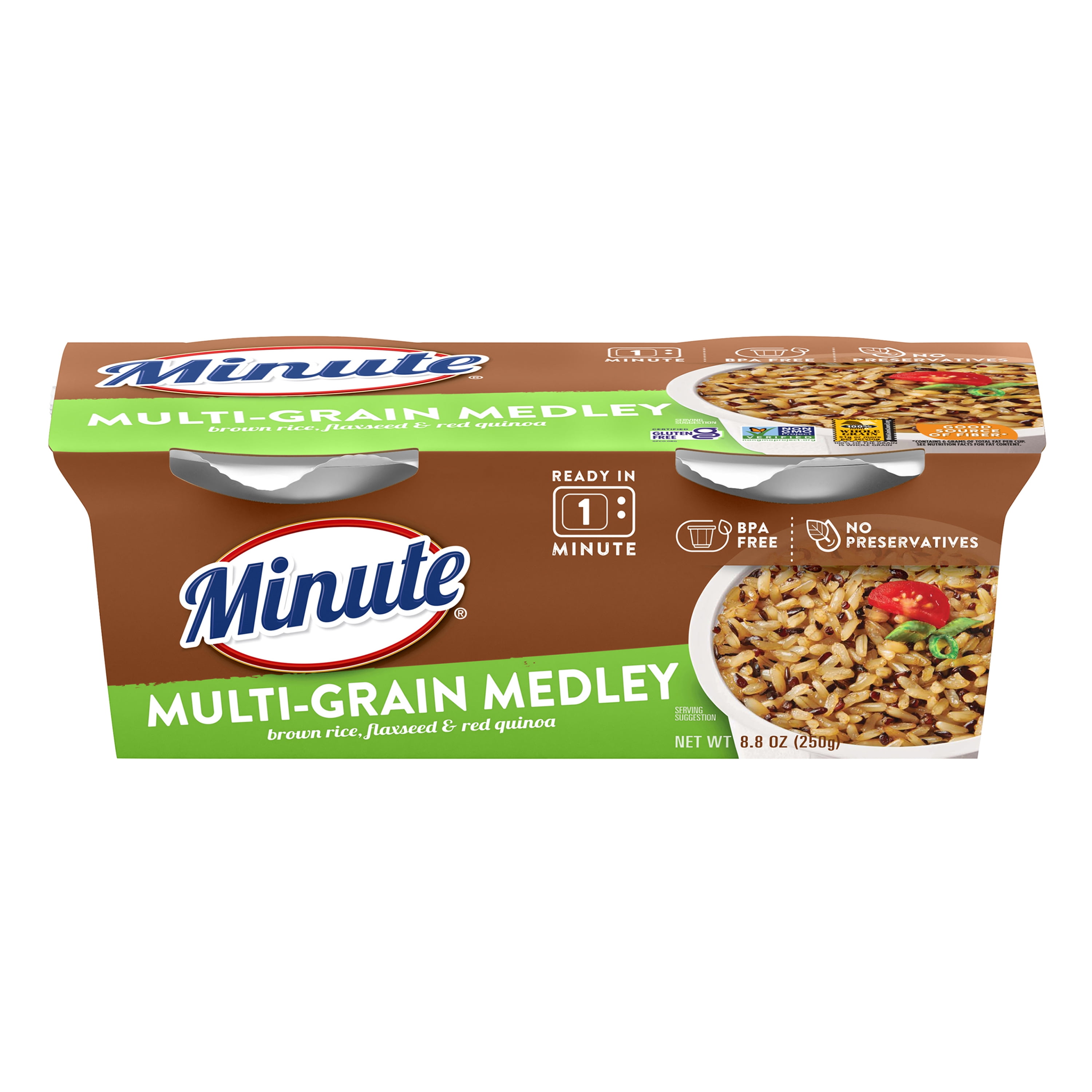 (4 pack) Minute Ready to Serve Multi-Grain Rice Medley, 4.4 oz, 2 Cups