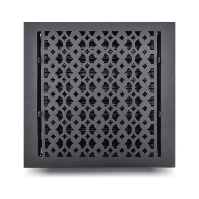 12” x 12” VR-100 Floor Vent Cover / Register with Damper – Decorative Cast Aluminum Tudor Mushroom Design, Handcrafted, Powder Coated, Repaintable for Floors, Walls & Ceilings