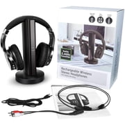 Wireless TV Headphones with 2.4G Digital RF Transmitter, Hi-Fi Over-Ear Cordless Headset with RCA / 3.5MM / Optical Port, for Watching Home TV Game Computer Television