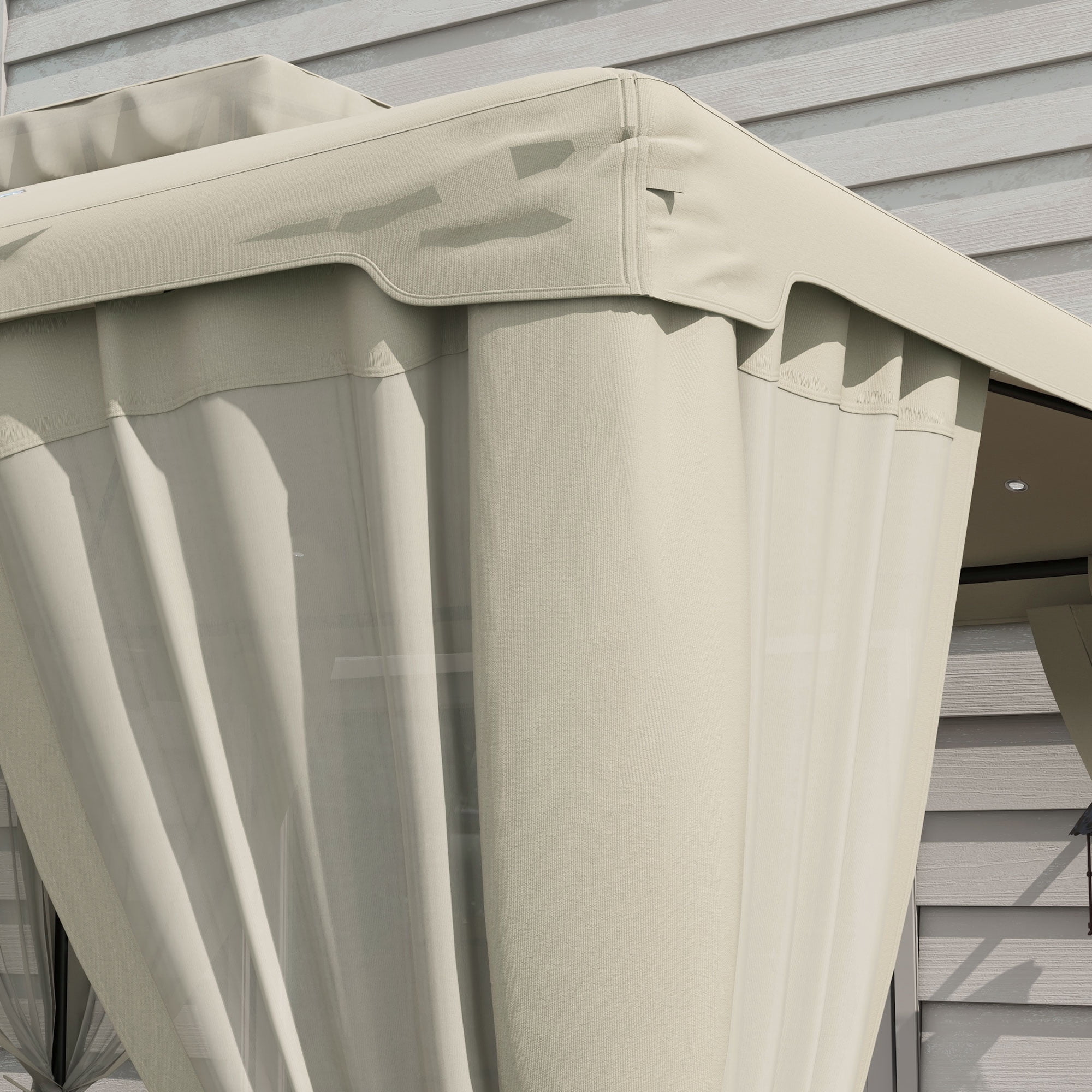 Outsunny 9.6' x 11.6' Patio Gazebo, Outdoor Canopy Shelter, Cream White