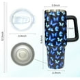 thumbnail image 2 of 40 oz Tumbler With handle and straw,Butterfly Stainless Steel Cup Extra Large Vacuum Double Wall Insulated Tumblers Travel Mug,Hot and cold beverages Car Cup, 2 of 6