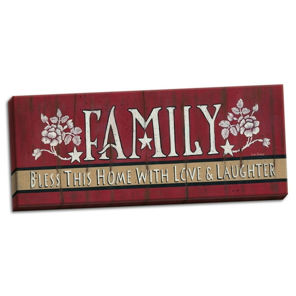 Gango Home Decor Country-Rustic Family Blessing by Linda Spivey (Ready to Hang); One 20x8in Hand-Stretched Canvas