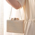 thumbnail image 4 of Bolso de noche con lazos, cadena de moda, miniembrague de boda, bolsos de fiesta para mujer (dorado) Likrtyny Para Estrenar, 4 of 6