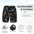 thumbnail image 2 of Kdxio Space Rockets Print Men's Swim Trunks with Compression Liner 7 Inch Inseam Quick Dry Swim Shorts, 2 of 5