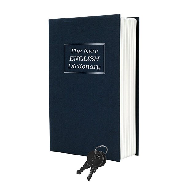 Large The New English Dictionary Faux Book Diversion Metal Safe with