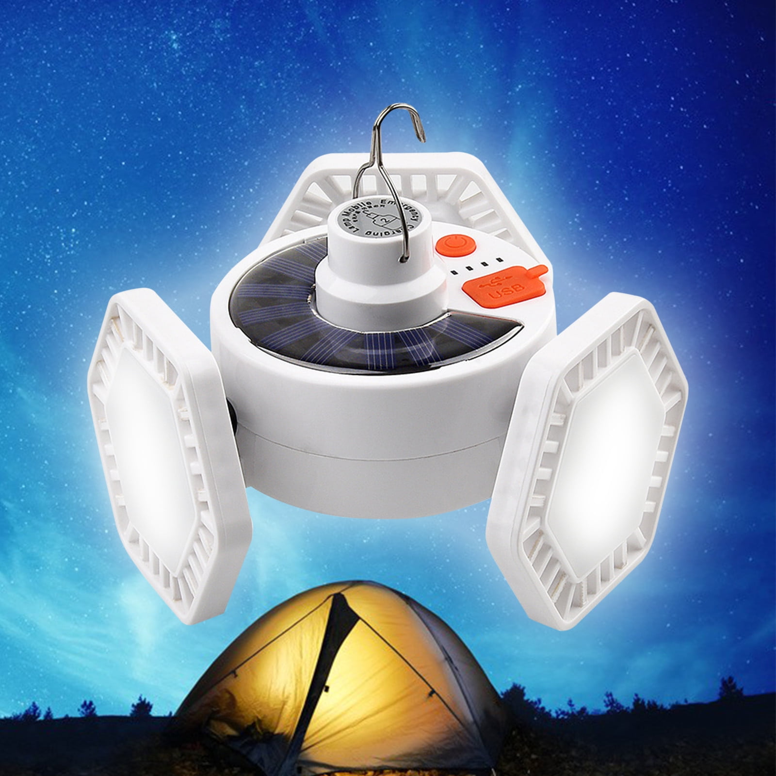 TUOBARR USB Solar Camping Light With Remote Control Hanging