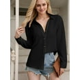 thumbnail image 3 of SANOPY Ladies Textured Button-Down Shirt – Collared Casual Everyday Blouse, 3 of 7