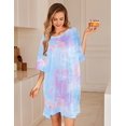 thumbnail image 3 of Ekouaer Plus Size Nightgowns for Women Bamboo Viscose Sleepshirts Short Sleeve Nightshirt Oversized Sleepwear Sleepdress, 3 of 5