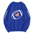 thumbnail image 7 of felwors Football Sweatshirts for Women Game Day Football Season Graphic Sweatshirt Long Sleeve Shirt Soccer Fans Pullover Blue, XXL, 7 of 7