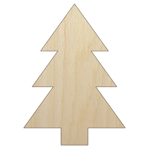 Pine Tree Wood Shape Unfinished Piece Cutout Craft DIY Projects - 4.70 Inch Size - 1/8 Inch Thick