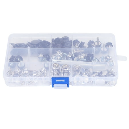 40 Set Snap Fastener Kit Tapping Iron Screw Tent Marine Canvas Cover Tool 10mm/15mm Black/White