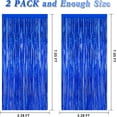 thumbnail image 3 of WarmHaven 2 PCS Tinsel Backdrop, 3.28 FT x 7.05 FT Dark Blue Backdrop Curtains, Metallic Passover Fringe Curtains Party Streamer, Navy Blue Party Decorations Photo Props, 3 of 14