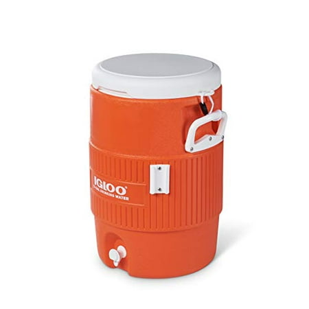 igloo 5 gallon orange cooler w/seat lid (ea)