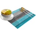 thumbnail image 2 of Placemats Set of 4, Retro Rustic Barn Wood Texture Polyester Stain Resistant Table Mats Washable Placemat Decoration for Kitchen Dining Table Ombre Aqua Blue Gray, 2 of 6
