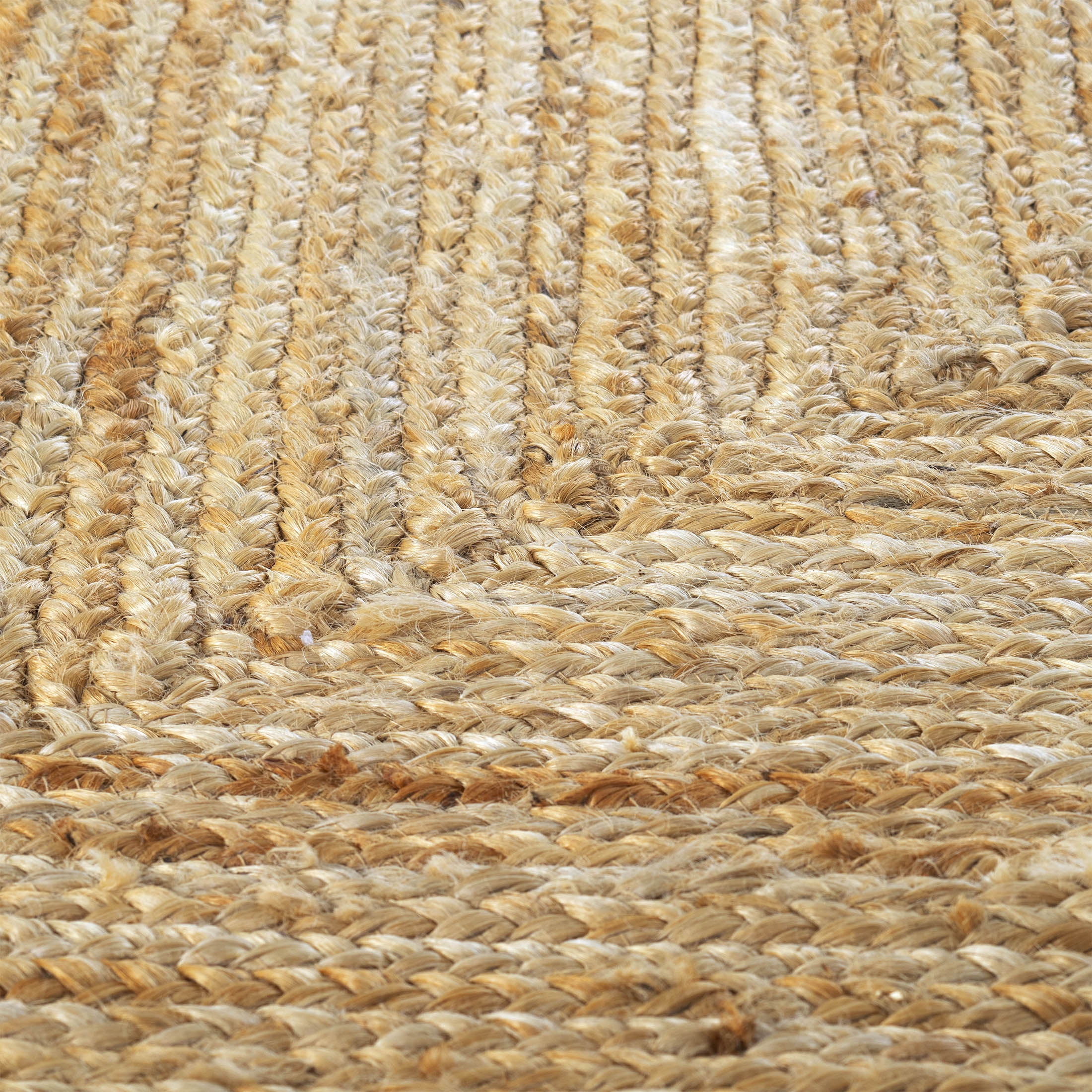 My Texas House Natural/White Scallop Jute with Border Area Rug, 8' x 10'