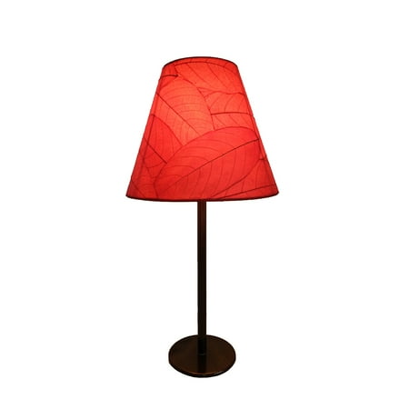 - Eangee Home Design Indoor Outdoor Fossilized Cocoa Leaves Mushroom Red Color Table Lamp