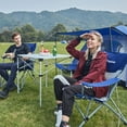 thumbnail image 3 of KingCamp Mesh Oversized Outdoor Camping Lounge Chair with Cupholder, Blue/Grey, 3 of 12