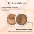 thumbnail image 2 of FOUNDATION & CONCEALER DUO (COCOA & DARK CONCEALER) Mineral Makeup Kit Full Size Set Matte Bare Face Sheer Powder Cover, 2 of 5