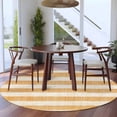 thumbnail image 4 of Round Area Rug 8ft,Vintage Classic Stripes Washable Carpet Non-Slip Runner Accent Rugs Indoor Floor Mat for Bedroom Living Room Decor,Retro Orange Beige, 4 of 9