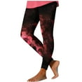 thumbnail image 3 of QATAINLAV Women's Tummy Control Leggings Fashion Colourful Print Stretchy High Waist Yoga Leggings Casual Holiday Party Tights Red XXXL Sales of The Week, 3 of 5