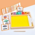 thumbnail image 6 of Wooden Sand Tray Set | Sensory Writing Box with Double-Sided Letter & Number Cards | Includes Wooden Pen, Sand, Scraper | Fine Motor & Handwriting Practice | Classroom or Home | 8.85"x7.08"x1.1", 6 of 8