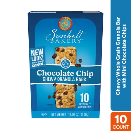 Sunbelt Bakery Family Pack Chocolate Chip Chewy Granola Bars, 10 Count