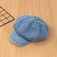 thumbnail image 3 of 3xGorra De Vendedor De Periódicos De Algodón Vaquero Suave De 8 Paneles, De Panadero, Gorras Planas Vintage Azul Claro, 3 of 7