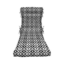 RSH Décor Indoor Outdoor Tufted Chaise Lounge Chair Cushion, Black & White Aztec