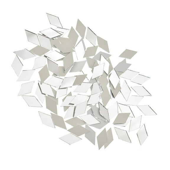 FRCOLOR 100 Pcs Diamond Mirror Decorative Stickers 2.50X1.30X0.10CM Silver