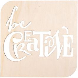 

Darice Laser Cut Wood Sign Modern Square Be Creative 9 X 9 Inches