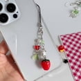 thumbnail image 3 of Handmade Strawberry Keychain Colorful Beaded Keyring Phone Lanyard Bag Jewelry, 3 of 12
