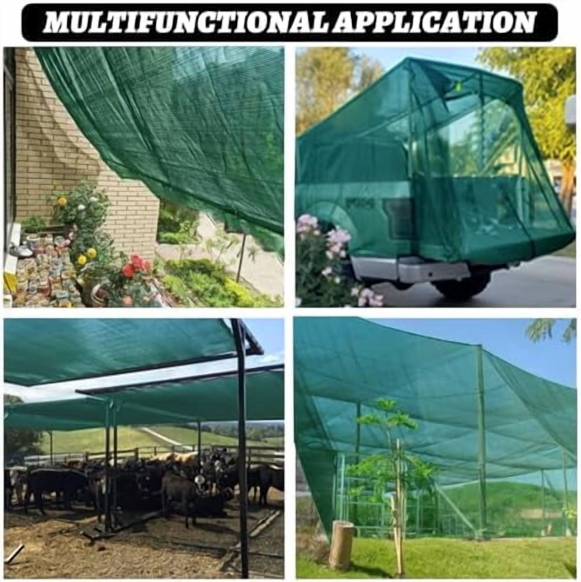 55% Sun Shade Cloth Mesh Tarp with Grommets for Plant Cover 10x14ft Patio Canopy Garden Pergola Greenhouse Car Barn Kennel Dark Green
