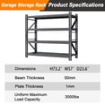 thumbnail image 6 of Garage Shelves Heavy Duty 73" H*57" W*23.6" D Metal Garage Shelving Unit High Load Capacity Industrial Storage Shelves for Garage Warehouse Basement, 6 of 8